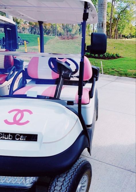 Pink Golf Cart, 2024 Manifestations, Hot Accessories, Golf Girl, Dream House Aesthetic, Custom Golf Carts, Golf Inspiration, Bahama Mama, Luxury Lifestyle Women