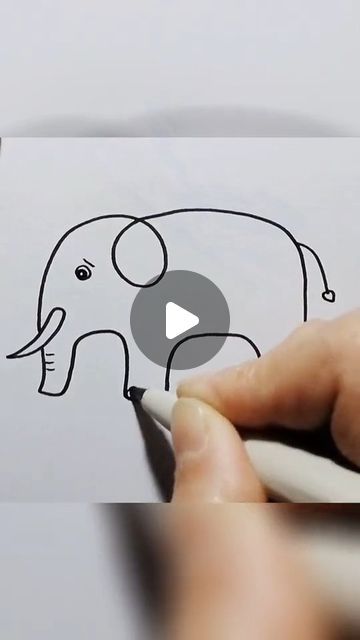 Drawing Ideas Easy Elephant, Drawing An Elephant, How To Draw Elephant For Kids, How To Draw Elephant, Draw Elephant Easy, How To Draw An Elephant, Draw An Elephant Easy, Elephant Drawing For Kids, Cartoon Elephant Drawing