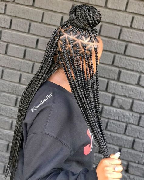 30 Trendy Box Braids Styles Stylists Recommend for 2020 - Hair Adviser Box Braids Triangle Parts, Braids Triangle Parts, Triangle Part Box Braids, Purple Box Braids, Triangle Parts, Burgundy Box Braids, Red Box Braids, Corn Rows, Braids Styling