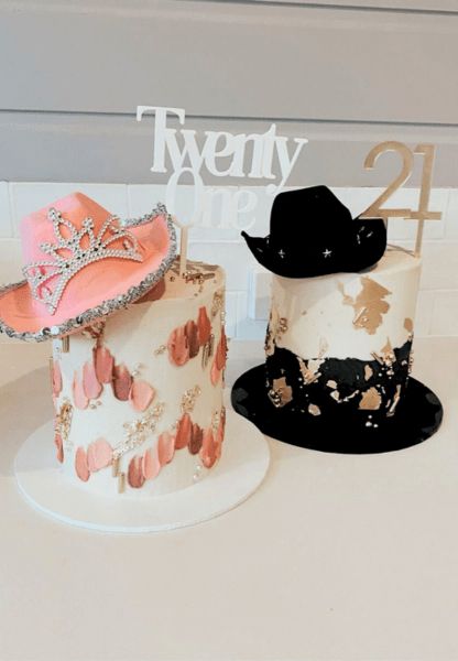 21st Birthday Cake Ideas for a Delicious Celebration Rodeo Theme Birthday Party Women, Cowgirl Theme Cake, Cowgirl Hat Cake, Cowgirl Cake Ideas, Pink Cowgirl Cake, 21st Birthday Cake Ideas, Western Birthday Cakes, Cowgirl Birthday Cakes, 21st Birthday Cake For Girls