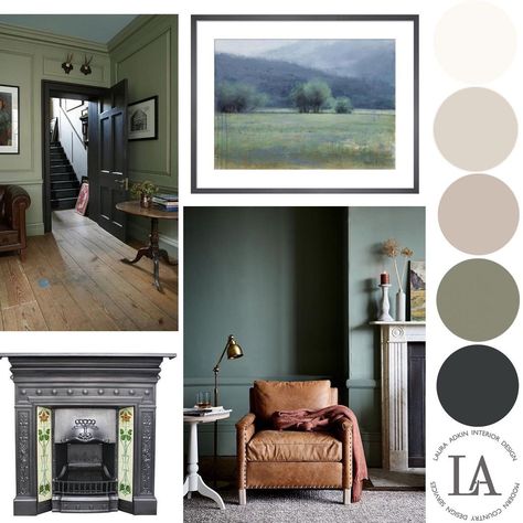 Online Mood Board, Pewter Green, Moody Living Room, Green Branding, Colour Psychology, Green Lounge, Green Inspiration, A Match Made In Heaven, Match Made In Heaven