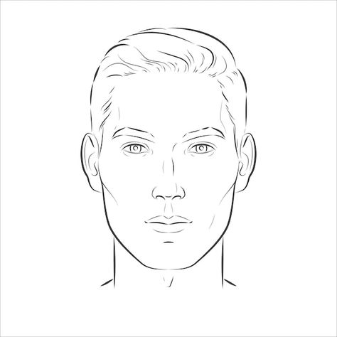 Mens Face Illustration, Man Face Outline Drawing, Mens Face Drawing, Men Face Sketch, Male Face Illustration, Drawing Man Face, Man Face Illustration, Male Face Sketch, Man Portrait Drawing