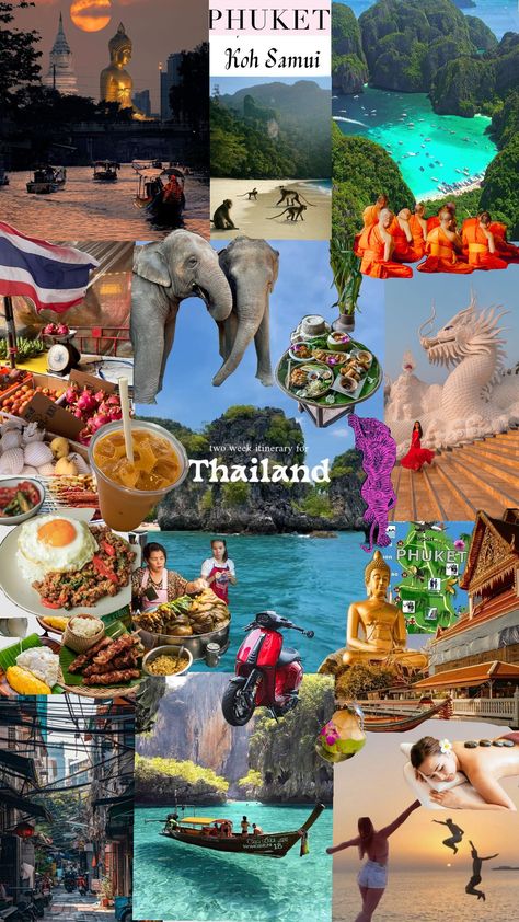 Thailand 🇹🇭 #thailand #phuket #koisumui #vacation Thailand Mood Board, Thailand Vision Board, Puckett Thailand, Pukhet Thailand, Thailand Collage, Phuket Thailand Aesthetic, Phuket Aesthetic, Bangkok Thailand Aesthetic, Thailand Travel Photography