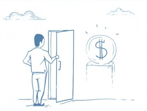 Open door money / lucky door just try Person Drawing, One Chance, Open Door, Dream Job, Knock Knock, Easy Drawings, Entrance, Male Sketch, Money