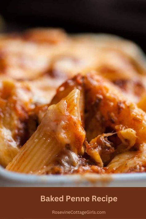 Baked Penne Pasta boasts perfectly cooked penne, a delectable homemade sauce, and a heavenly layer of melted cheese that's sure to be the family's favorite dish. Raos Marinara Recipe, Penne Pasta Recipe, Baked Penne Pasta, Penne Recipes, Penne Pasta Recipes, Marinara Recipe, Baked Penne, Delicious Pasta, Penne Pasta