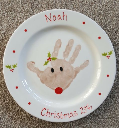 Christmas Plates Diy Kids Footprint Art, Santa Cookie Plates Handprint, Handprint Gingerbread Man, Diy Cookies For Santa Plate Hand Prints, Christmas Footprint Plate, Diy Santa Cookie Plate Hand Prints, Christmas Plate Craft, Toddler Mug, Christmas Cookie Plate Diy Kids