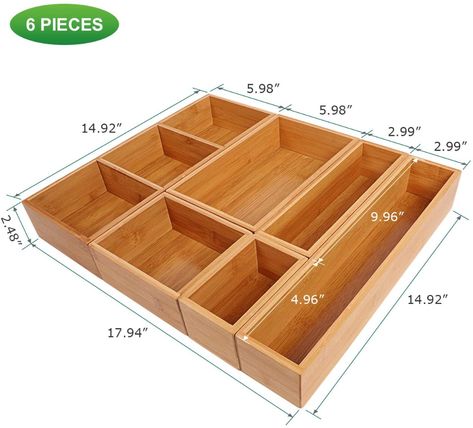 Pantry Desk, Wooden Drawer Organizer, Drawers Diy, Cardboard Drawers, Silverware Organizer, Kitchen Drawer Organizer, Adjustable Drawer, Kitchen Drawer Storage, Utensil Tray