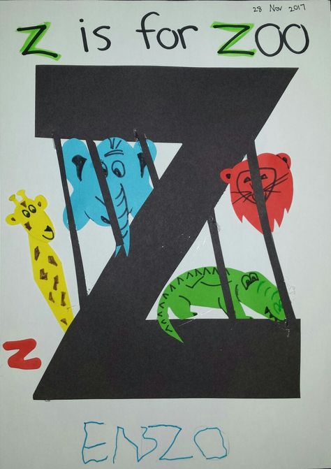 Z Craft Preschool, Z For Zebra Preschool, Z Art For Preschool, Z Letter Craft Preschool, Letter Z Crafts For Preschoolers Ideas, Preschool Letter Z Crafts, Z Is For Zoo Preschool, Z Is For Zoo Craft, Letter Z Art Preschool