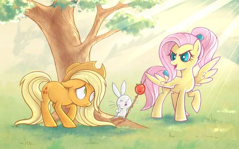 Applejack X Fluttershy, Apple Jack X Fluttershy, Applejack And Fluttershy, Everfree Forest, Applejack And Applebloom, Equestria Girls Applejack, Picking Apples, Pony Oc, My Little Pony Applejack