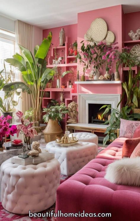 28 Maximalist Living Room Ideas For A Beautiful Living Space - Beautiful Home Design Ideas #into #Eclectic #Transforming #Embracing #Your #HomeStyle #HomeDecor #an #DecorInspiration #Charm #HomeInspiration #Oasis #Eclectic #Apartment Feminine Maximalist Decor, Pink Maximalist Living Room, Greek Inspired Home, Maximalist Inspiration, Peach Living Room, Maximalist Living Room Decor, Maximalist House, Moody Maximalist, Peach Rooms