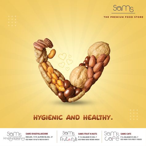 Hygienic and Healthy | Social Media Dry Fruit Post | Shiv Graphic Designer
#socialmediadryfruitads #sociamediadryfruitcreativeads #socialmdiadryfruitpost #socialmediadryfruitcreativepost #dryfruit #dryfruitads #dryfruitpost #socialmediacreaiveads #socialmediacreativepost #dryfruit #cakeshop #cakeads #shivcreative #shivgraphicdesigner Dryfruit Creative Ads, Fruit Creative Ads, Fruit Social Media Design, Healthy Social Media, Dry Fruits Benefits, Social Media Campaign Design, Spices Packaging, Fruit Shop, Dry Fruit