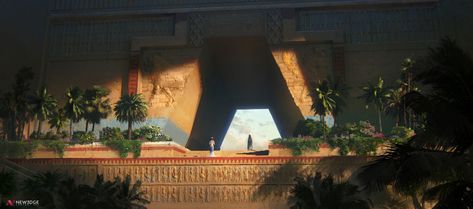 ArtStation - Mesopotamian city - The temple, Jonathan Bertaud Sumerian Architecture, Mesopotamian Architecture, Ancient Persian Art, Ancient Egyptian Architecture, Ancient Greek City, Egyptian Temple, Ancient Mesopotamia, Fantasy Setting, Fantasy Places