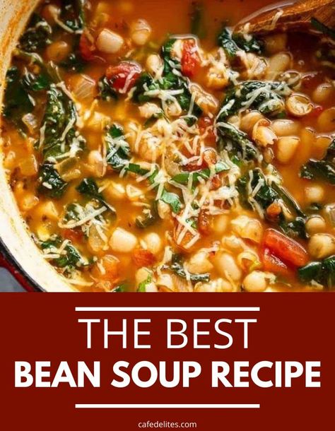 Best Bean Soup, Soup Easy Quick, Hearty Bowls, Spicy Bean Soup, 16 Bean Soup, Spinach Soup Healthy, Gooseberry Recipes, Parmesan Spinach, Soup With Spinach