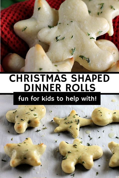 Christmas Shaped Garlic Herb Rolls are a fun and festive way to put a twist on the traditional roll for your holiday dinners and a perfect way to let your little helpers get involved in the kitchen! | www.persnicketyplates.com Christmas Dinner Rolls, Tree Rolls, Shaped Dinner Rolls, Herb Rolls, Persnickety Plates, Rhodes Dinner Rolls, Christmas Rolls, Savory Bread Recipe, Frugal Cooking