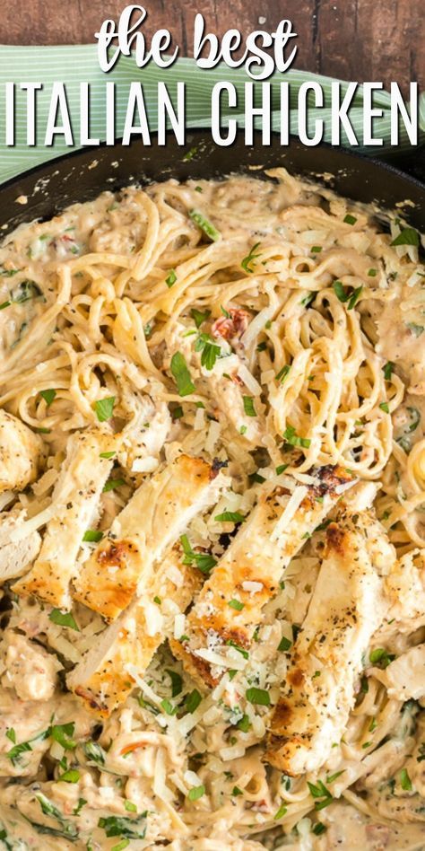 Creamy Italian Chicken Pasta, Italian Chicken Pasta Recipes, Dinner Italian, Italian Chicken Pasta, Creamy Italian Chicken, Makanan Italia, Resep Pasta, Italian Chicken, Chicken Pasta Recipes