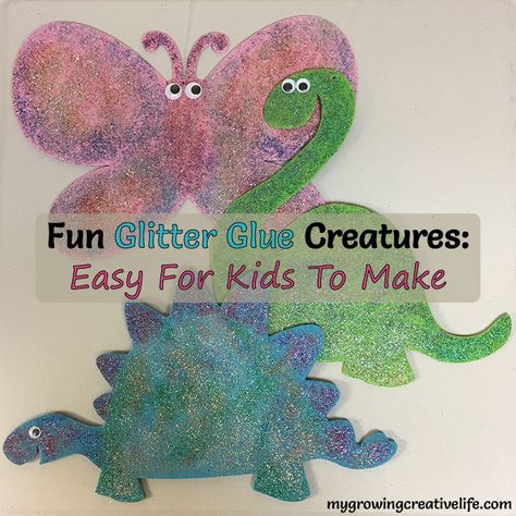 Glitter Crafts Preschool, Glitter Glue Crafts For Kids, Crafts With Glitter Glue, Glitter Paper Crafts Diy, Glitter Glue Art, Glitter Glue Crafts, Construction Paper Projects, Quick Easy Crafts, Easy Paper Crafts For Kids