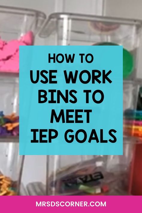 Ifsp Goals Special Education, Iep Task Boxes, Iep Goal Bank Special Education, Iep Bins Student, Task Boxes For Middle School Special Education, Iep Bulletin Board, Iep Goal Work Bins, Teaching Severe And Profound Students, Iep Work Bins