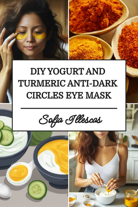 DIY Yogurt and Turmeric Anti-Dark Circles Eye Mask Homemade Face Masks For Hydration, Homemade Under Eye Cream, Eye Puffiness Remedies Diy, Eye Bags Remedy, Diy Eye Bags, Age Spot Remedies, Eye Health Remedies, Diy Eye Mask, Puffy Eyes Remedy