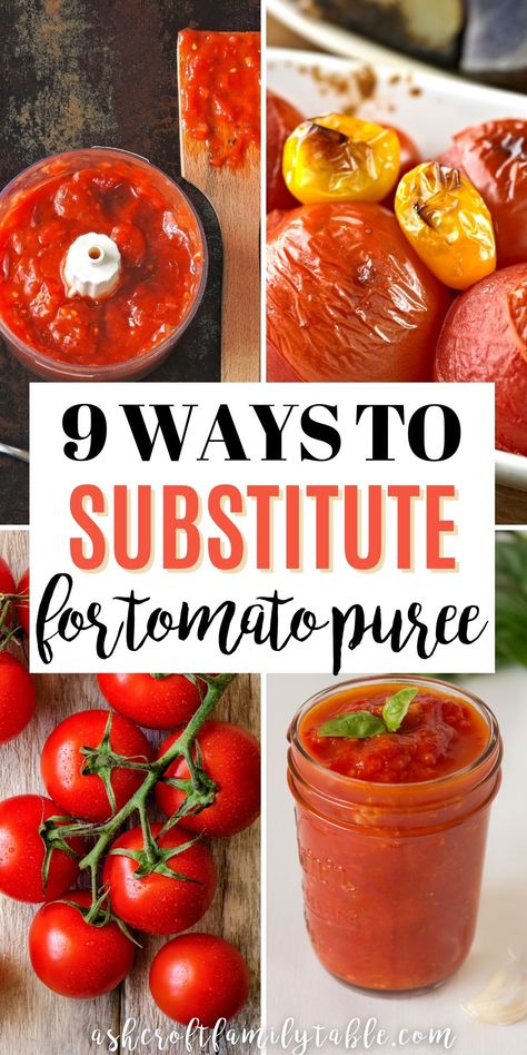 9 Simple Ways to Substitute for Tomato Puree - The Ashcroft Family Table Tomato Sauce From Paste, Tomato Paste To Sauce, Substitute For Tomato Paste, Substitute For Tomato Sauce, Recipes With Tomato Sauce, How To Make Tomato Sauce, Tomato Paste Recipe, Canning Whole Tomatoes, Specialty Food Store