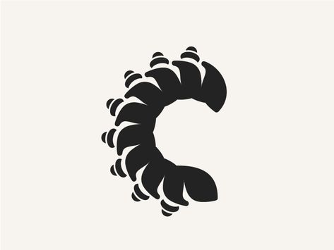 Caterpillar by Winston Tabar on Dribbble Caterpillar Logo Design, Caterpillar Aesthetic, Bug Logo, Black Caterpillar, Another Green World, Logo Tips, Bug House, Apis Mellifera, Three Logo