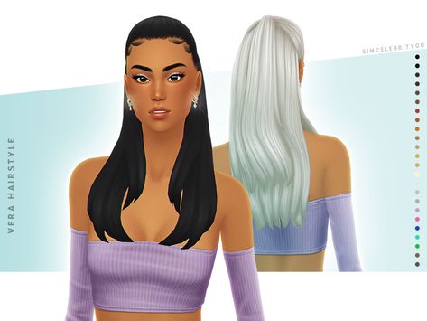 The Sims Resource - Vera Hairstyle Sims 4 Bob Hair Cc, Ariana Grande Hair, Half Up Half Down Hairstyle, Down Hairstyle, Cc Hair, Sims 4 Game Mods, All Hairstyles, Sims 4 Downloads, Sims 4 Collections