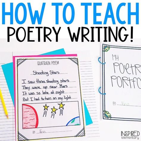 Favorite Poetry Unit · Inspired Elementary Teaching Poetry To 3rd Grade, Poetry Unit First Grade, Poetry Writing For 2nd Grade, Poetry Grade 2, Teaching Poetry 2nd Grade, Poetry Unit Grade 3, Poetry Second Grade, Poetry For Elementary Students, Poetry Anchor Chart 2nd