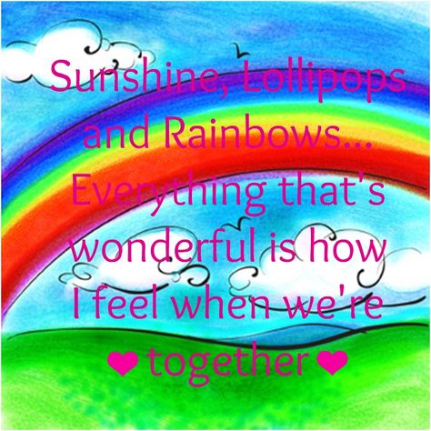 Sunshine, Lollipops and Rainbows... Everything that's wonderful is how I feel when we're together <3 ~Lesley Gore Sunshine Lollipops And Rainbows, Lesley Gore, Marriage And Family, Think Of Me, Love And Marriage, How I Feel, The Words, Lollipop, Song Lyrics