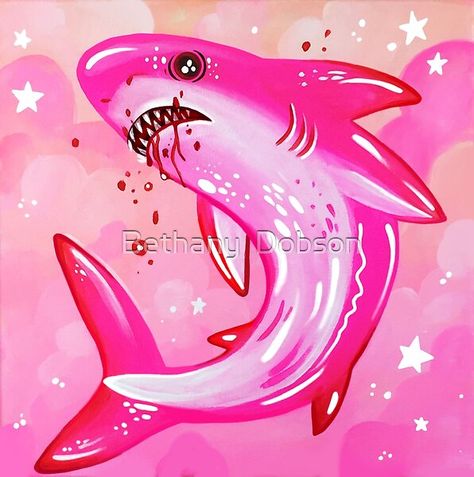 Original Painting by Bethany Dobson Bethany Dobson, Girly Crafts, Pink Shark, Colour Pencil, Cute Little Drawings, Art Journal Inspiration, Journal Inspiration, Furniture Ideas, Pretty Wallpapers