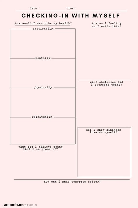 : track your mood, thoughts, and activities with this printable workbook. #mentalhealth #journaling Daily Journaling Aesthetic, Dbt Journal Template, Therapy Journal Template, Mental Health Journaling Printable, Journal Sheets Free Printables, Bullet Journal Ideas Mental Health, Health Journal Templates, Templates For Journaling, Journal Daily Layout