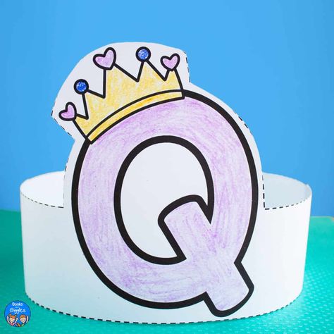 The letters K and Q each deserve a crown! Grab these two free printable alphabet hats for a fun and memorable early literacy lesson. Alphabet Hats Preschool, Alphabet Hats Free Printable, Name Crown Craft, Letter Hats Free Printable, Crown Printable Templates, Letter Q Craft, Letter Q Activities, Alphabet Hats, Letter Q Crafts