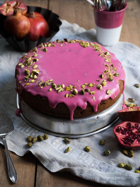 Pistachio & Pomegranate Cake — Kulinary Adventures of Kath Pomegranate Cake, Lemon And Coconut Cake, Pomegranate Recipes, Buckwheat Cake, Food Wastage, Summer Baking, Pistachio Cake, Coconut Cake, Lemon Recipes