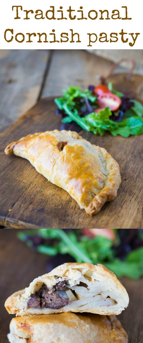 Traditional Cornish pasty are savory packages of beef and potatoes wrapped in flaky, buttery pastry. It makes a wonderful lunch or dinner on a chilly day. Cornish Pasty, Hand Pies Savory, Great British Food, Pasties Recipes, Cornish Hen, Cornish Pasties, Savory Pastry, Beef And Potatoes, English Food