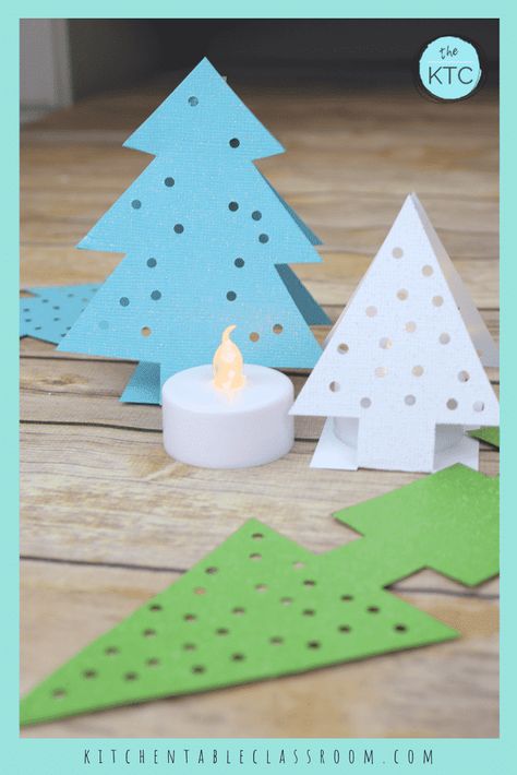 Paper Christmas Tree Ornaments, Easy Christmas Craft, Watercolor Christmas Tree, The Mantle, Christmas Paper Crafts, Tabletop Christmas Tree, Christmas Tree Crafts, Paper Christmas Tree, Easy Christmas Crafts