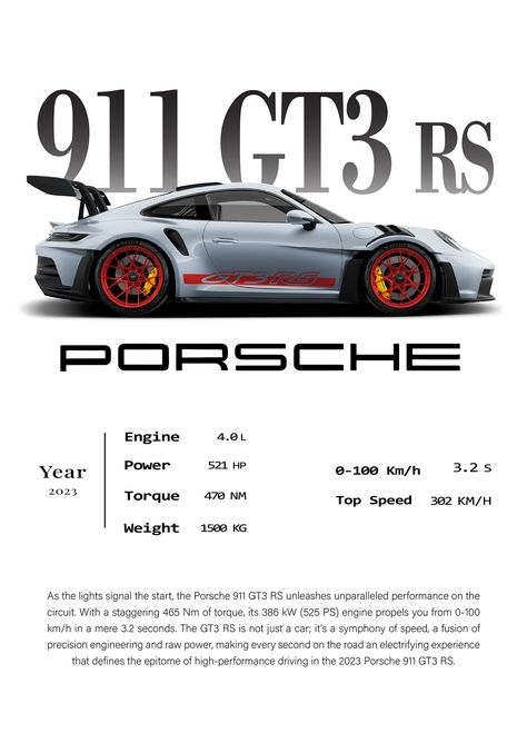 Porsche 911GT3 - poster :: Behance Porsche T Shirt Design, Porsche Illustration, Car Print Ads, Mustang Wallpaper, Car Facts, Grunge Posters, Recipe Aesthetic, Porsche Gt3, Racing Posters