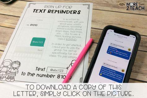 Remind App: A Quick & Easy Way To Communicate With Parents Third Grade Lesson Plans, Classroom Communication, Teacher Communication, Positive Classroom Management, Third Grade Activities, Counseling Tools, School Start, Art Learning, Notes To Parents