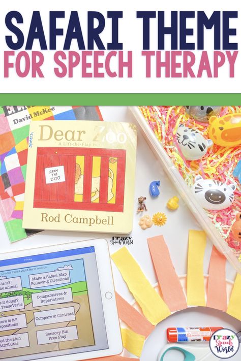 Safari Themed Speech & Language Activities for Your Entire Caseload Speech Therapy Themes, Binder System, Zoo Activities, Dear Zoo, Zoo Theme, Language Therapy Activities, Speech Language Activities, Slp Activities, Articulation Activities