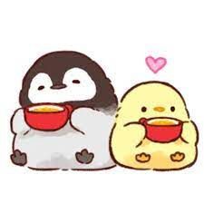 Kawaii Penguin Drawing, Penguin And Duck, Kawaii Cat Drawing, Kawaii Penguin, Penguin Drawing, Cat Emoji, Cute Ducklings, Penguin Art, Cute Kawaii Animals