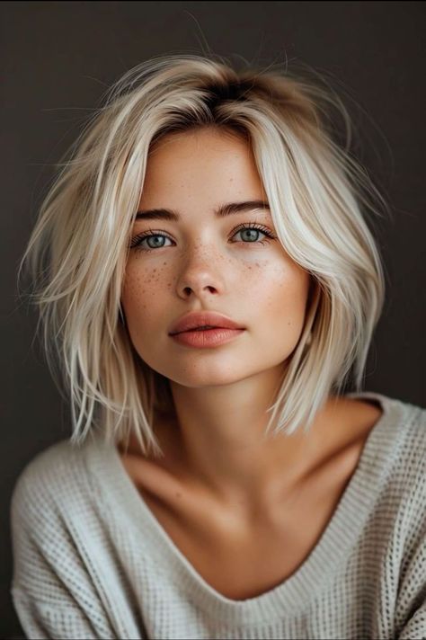 Short Bleached Hair, Winter Blonde Hair, Belle Blonde, Trendy Short Haircuts, Chic Hairstyles, Summer Hair Color, Bleached Hair, Summer Hair, Short Haircuts