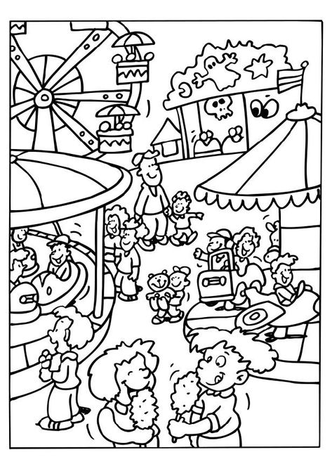 carnivals for kids | Coloring page Carnival - img 6514. Carnival Activities, Fair Theme, Food Coloring Pages, Kid Coloring Page, Cars Coloring Pages, Fun Fair, Online Coloring Pages, Coloring Pages To Print, State Fair