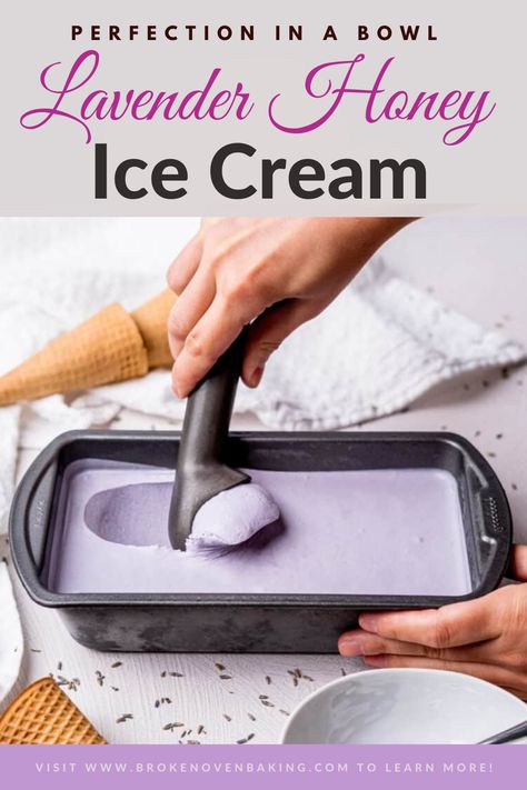 Lavender Honey Ice Cream Recipe, Lavender Honey Ice Cream, Recipe With Ginger, Ice Cream No Churn, Deserts Recipes, Honey Ice Cream, Lavender Ice Cream, Homemade Things, Lavender Recipes