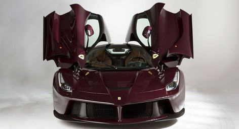 This 2016 LaFerrari is the only one finished in a special color dubbed Vinaccia. Luxe Auto's, Red Lamborghini, Color Bordo, Ferrari California, Ferrari Laferrari, Pretty Cars, Red Car, Car Collection