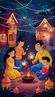 a family enjoying the diwali Background Deepavali Aesthetic, Family Celebrating Diwali, Diwali Sparkle, Diwali Celebration Images, Happy Dewali, Diwali Family, Tamil Worksheet, Background Diwali, Diwali Lamp