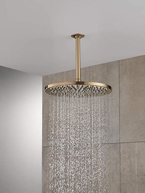 Delta Faucet 52158-25 Single-Setting Metal Raincan Shower Head, 2.5 GPM Water Flow, Chrome - - Amazon.com Delta Champagne Bronze, Overhead Shower Head, Ceiling Shower Head, Large Shower Heads, Rain Head, Adjustable Shower Head, Gold Shower, Fixed Shower Head, Rainfall Shower Head