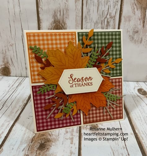 Kids Thanksgiving Cards, Stampin Up Thanksgiving Cards, Stampin Up Thanksgiving, Thanksgiving Card Ideas, Fall Cards Handmade, Thanksgiving Cards Handmade, Fall Greeting Cards, Kids Thanksgiving, Vintage Leaves