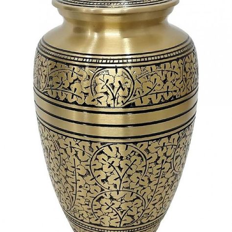 Large Size Antique Engraved Adult Funeral Brass Urn for Human Cremation Urns Ashes https://tinyurl.com/mpzknftn Large Size Antique Engraved Adult Funeral Brass Urn for Human Ashes. This urn is intricately designed by skilled artisans and made of high-quality solid brass, finished with antique engraving. It features a secure threaded lid to safely contain the ashes and has a capacity of up to 200 cubic inches. The product is available for purchase online with the option for next-day delivery... Human Ashes, Cremation Urns, Cemetery, Solid Brass, Large Size, Brass, Human, High Quality, Quick Saves