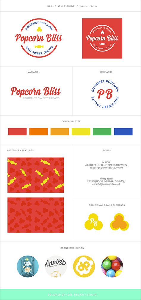 Popcorn Logo, Popcorn Brands, Brand Board Design, Popcorn Packaging, Ci Design, Popcorn Shop, Font Guide, Gourmet Popcorn, Brand Style Guide