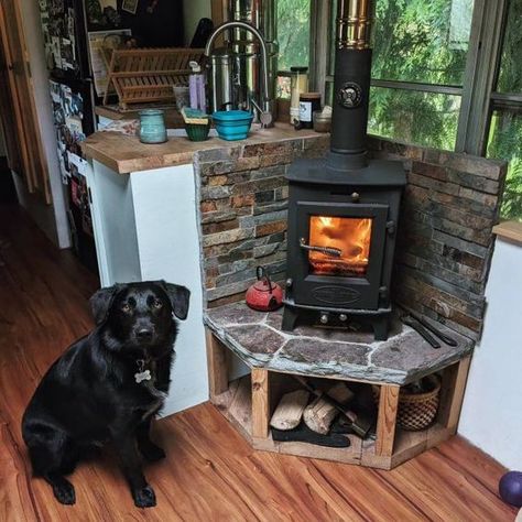 Tiny House Fireplace, Small Wood Stoves, Corner Wood Stove, Tiny House Wood Stove, Wood Stove Hearth, Small Wood Burning Stove, Mini Wood Stove, Tiny Wood Stove, Small Wood Stove