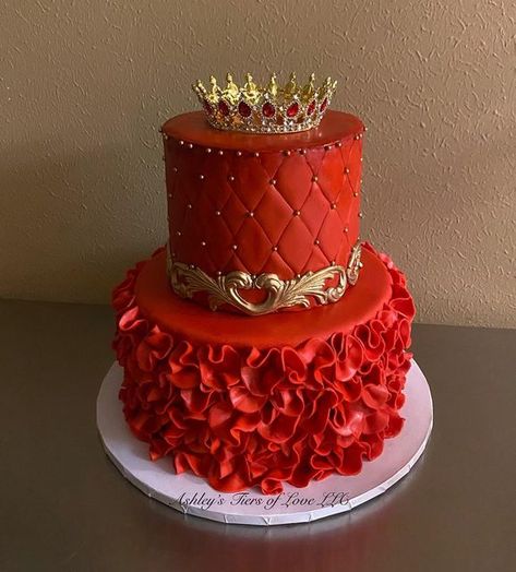 @ashleystiersoflovellc on Instagram: "#redcake #ruffles #princess #princesscake #sweet16 #ashleystiersoflove" Red Theme Cake, Red Cake Birthday, Red Cake Ideas, Red Cake Designs Birthday, Red Birthday Decorations, Red Themed Birthday Party, Red Birthday Cake, Red Sweet 16, 70 Cake