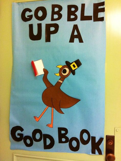 Book Return, Thanksgiving Bulletin Board, School Library Bulletin Boards, November Bulletin Boards, Thanksgiving Bulletin Boards, School Library Displays, Library Bulletin Board, Elementary School Library, Library Book Displays