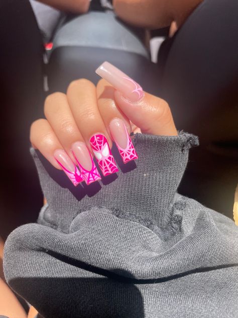 Halloween Acrylic Nails, Colored Acrylic Nails, Girly Acrylic Nails, Simple Acrylic Nails, Short Square Acrylic Nails, Long Square Acrylic Nails, Acrylic Nails Coffin Short, Nagel Inspo, Pink Nail